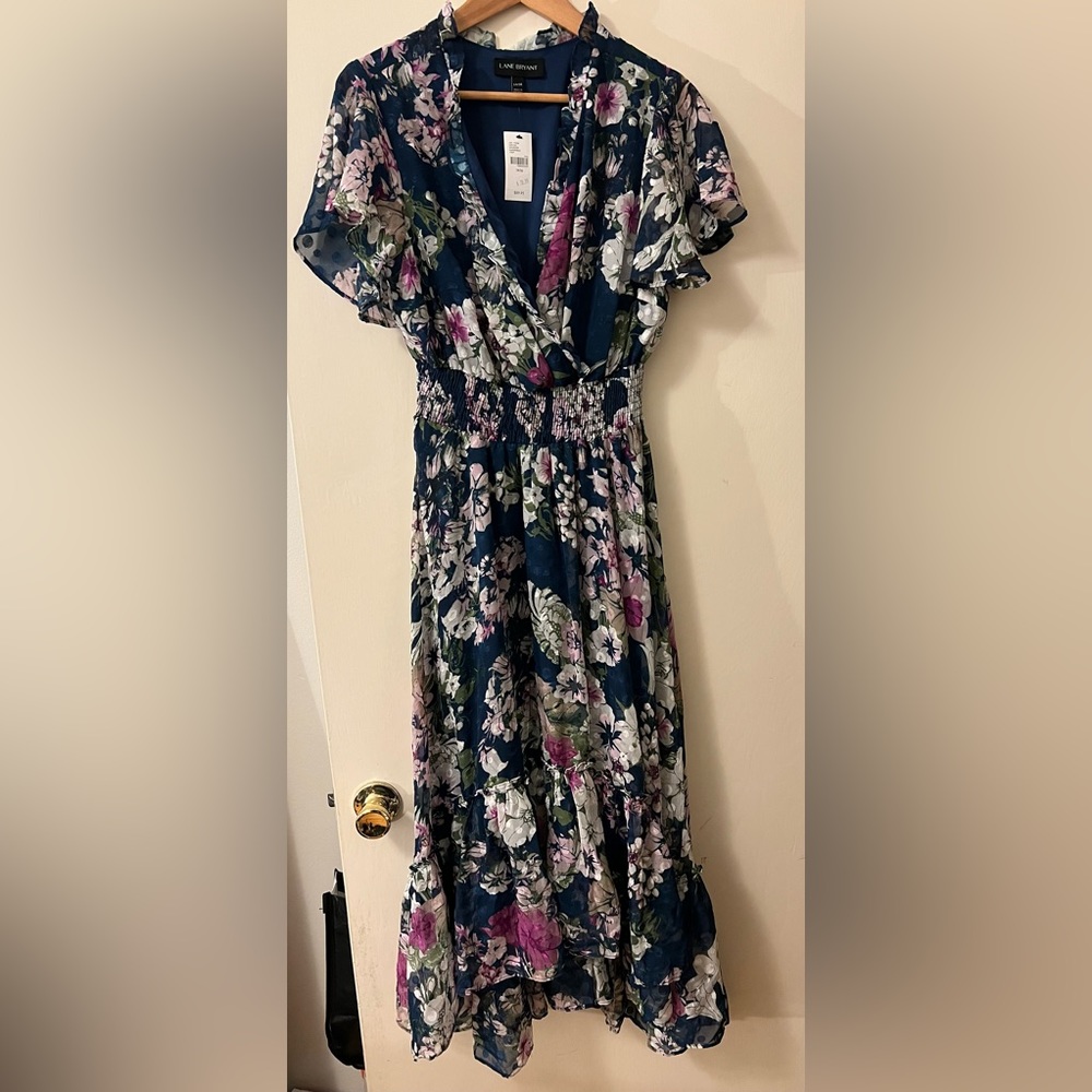 NWT Lane Bryant Navy/Floral Maxi Dress NWT Size 14/16
